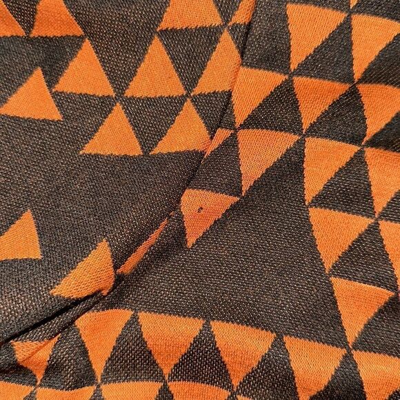 LLR S Carly Black Orange Triangular Print Crewneck Short Sleeve Hi Low Dress - Picture 12 of 12